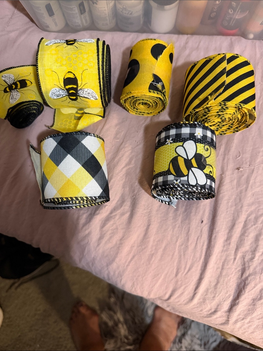 Kids Bee-Themed Decorative Ribbon Set - Yellow and Black